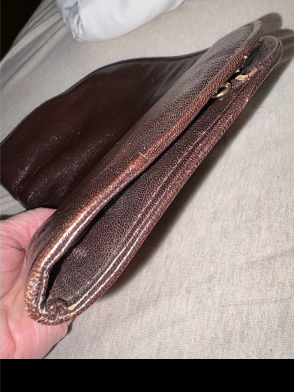 FENDI RARE AUTHENTIC VINTAGE FENDI ROMA ABSTRACT LEATHER APPLIQUÉ DOME CLUTCH - Picture 9 of 12